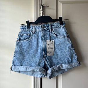 Zara High Rise Mom Shorts